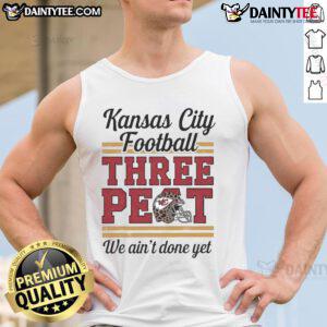 Stylish leopard tank top featuring 'Kansas City Chiefs Football Three-Peat' design, perfect for fans celebrating victory.