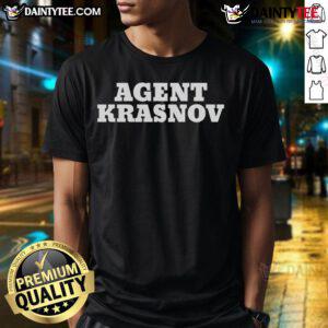 Stylish Nice Kgb Agent Krasnov T-Shirt featuring unique graphic design for fans of espionage and vintage fashion.