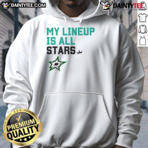 Awesome Dallas Stars My Lineup Hoodie featuring team colors and logo, perfect for fans supporting Dallas Stars.