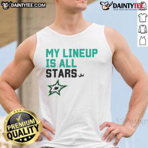 Awesome Dallas Stars My Lineup tank top featuring team colors and logo, perfect for game day and fan apparel.
