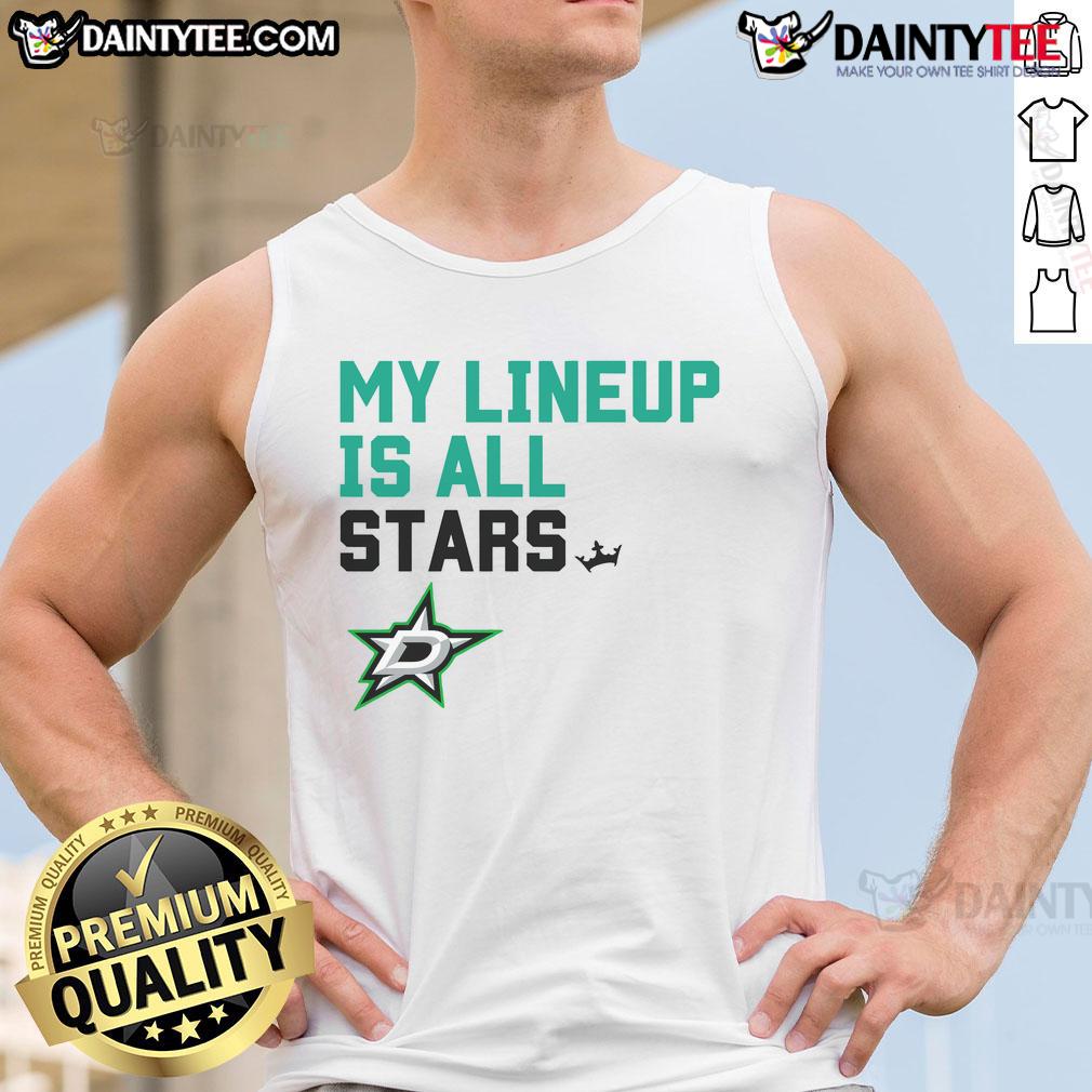 Awesome Dallas Stars My Lineup tank top featuring team colors and logo, perfect for game day and fan apparel.