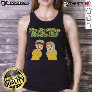 Cute 'I'm Just Here for the Eidi' tank top, perfect for Eid celebrations and festive gatherings.
