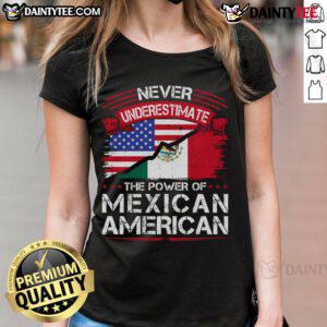 Adorable Mexican-American ladies' tee featuring the Mexico flag, celebrating heritage and cultural roots.