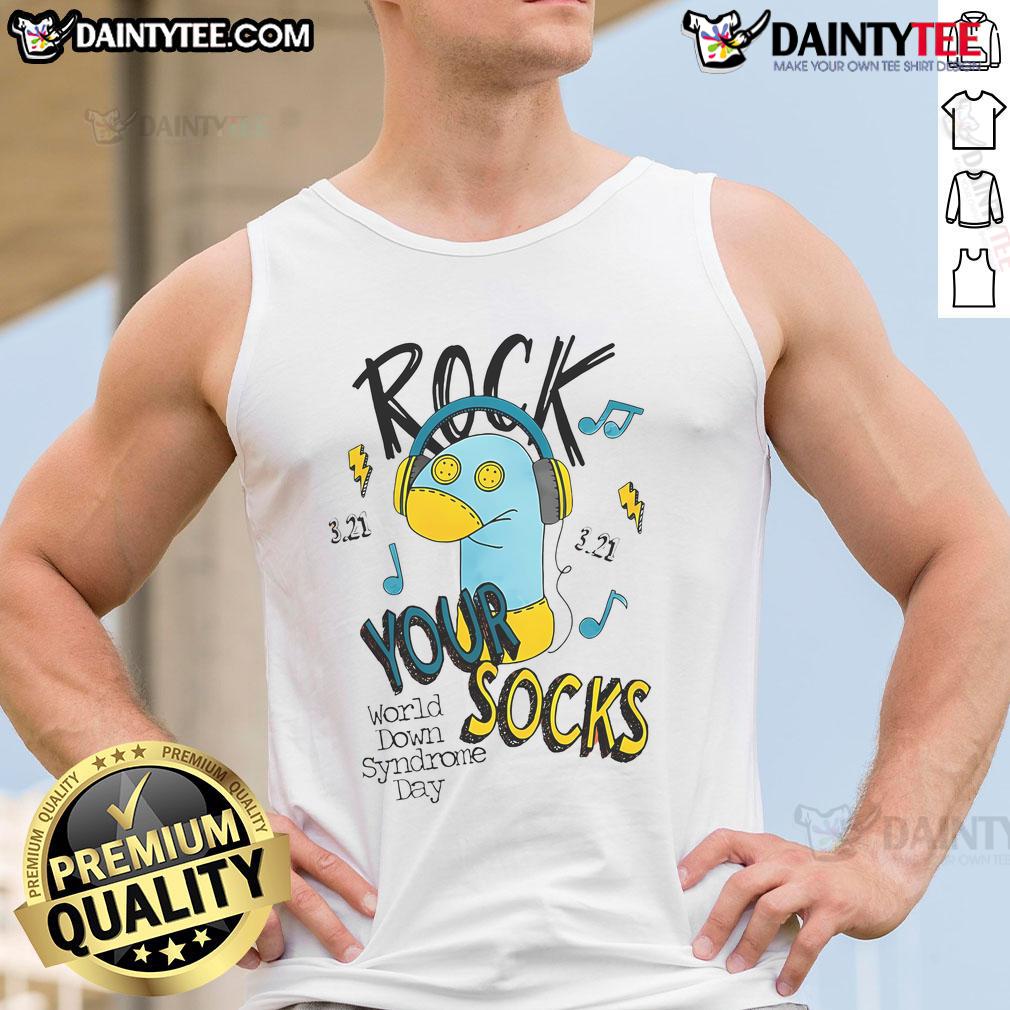 Support World Down Syndrome Day with this cute 'Rock Your Socks' tank top, promoting awareness and inclusion.