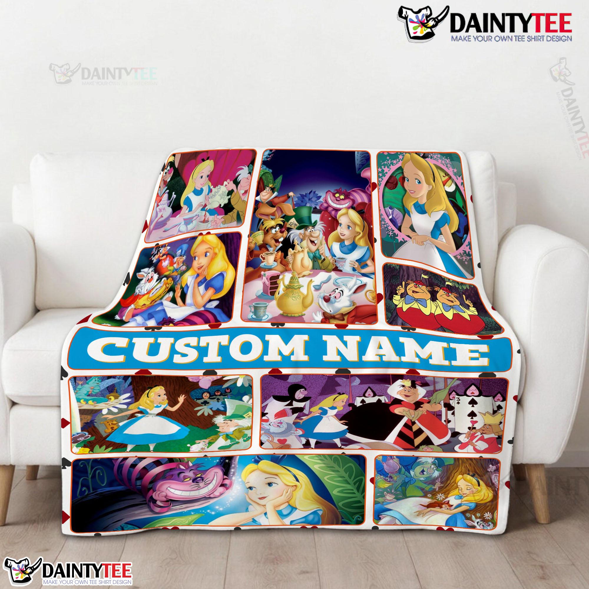 Disney Alice In Wonderland Adventure Collage Blanket Fleece Customized Blanket