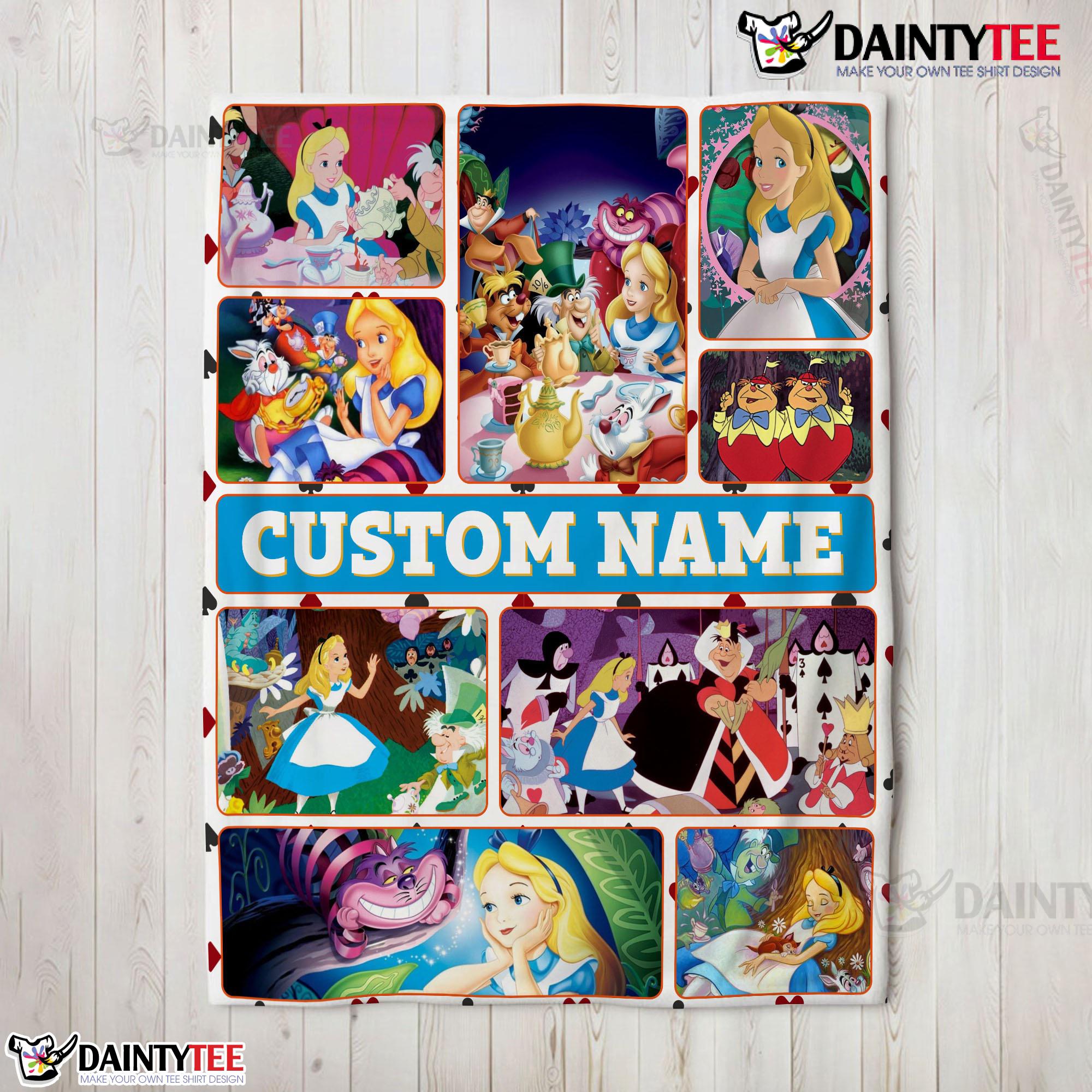 Disney Alice In Wonderland Adventure Collage Blanket Fleece Customized Blanket