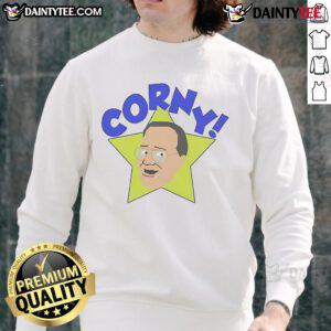 Funny Arcadian Vanguard Jim Cornette sweatshirt featuring humorous design and vibrant colors, perfect for wrestling fans.