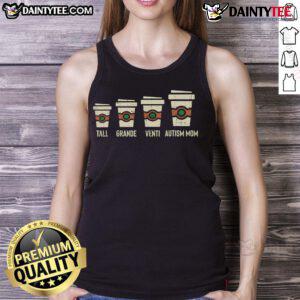 Funny Autism Mom Coffee Awareness tank top for Mother's Day, featuring a humorous design celebrating autism awareness.