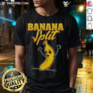 Funny Banana Split Gymnast Pun Cute T-Shirt featuring a playful banana and gymnast design, perfect for fitness lovers.