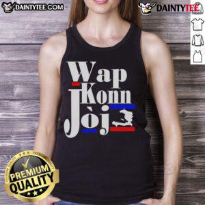 Funny Haitian Creole saying on a stylish tank top, showcasing patriotism and pride for Haiti with Wap Konn Joj design.