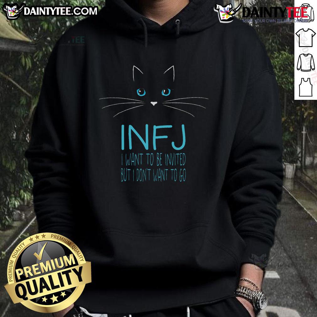 Funny INFJ cat lover hoodie featuring humorous introvert cat lady design, perfect for cozy me-time moments.