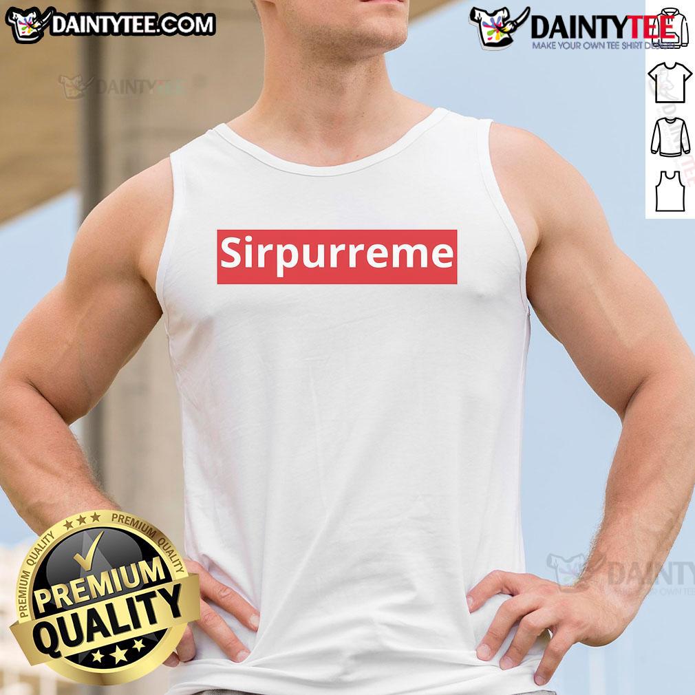 Funny Sirpurreme tank top featuring a humorous graphic design, perfect for casual wear and showcasing your fun style.