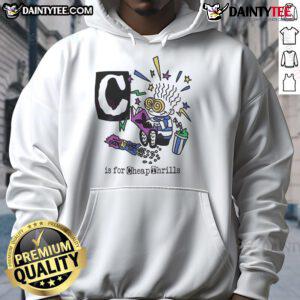 Good C Is For Cheap Thrills pop art hoodie featuring vibrant graphics and trendy design for stylish casual wear.