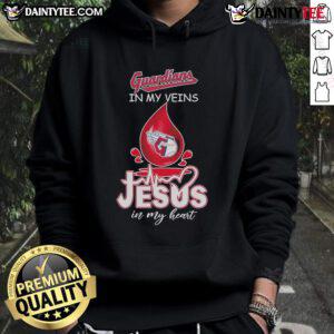 Good Cleveland Guardians in My Veins, Jesus in My Heart hoodie featuring a stylish design for passionate fans.