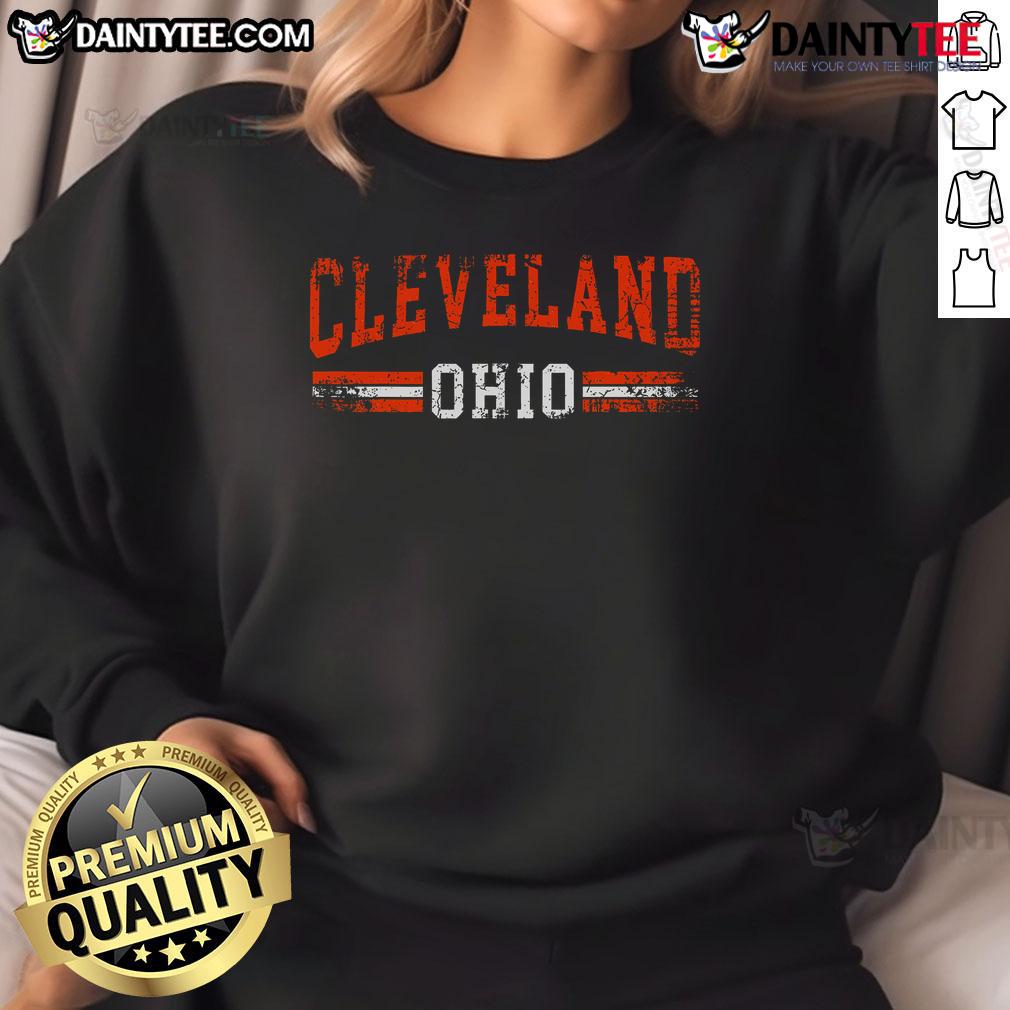 Good Cleveland Ohio State sweatshirt in navy blue, showcasing the iconic Ohio State logo and comfortable fabric.