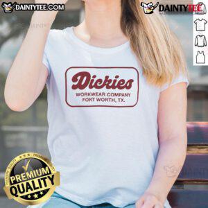 Alt Text: Good Dickies Workwear Company Fort Worth TX ladies tee in vibrant colors, perfect for casual and work settings.