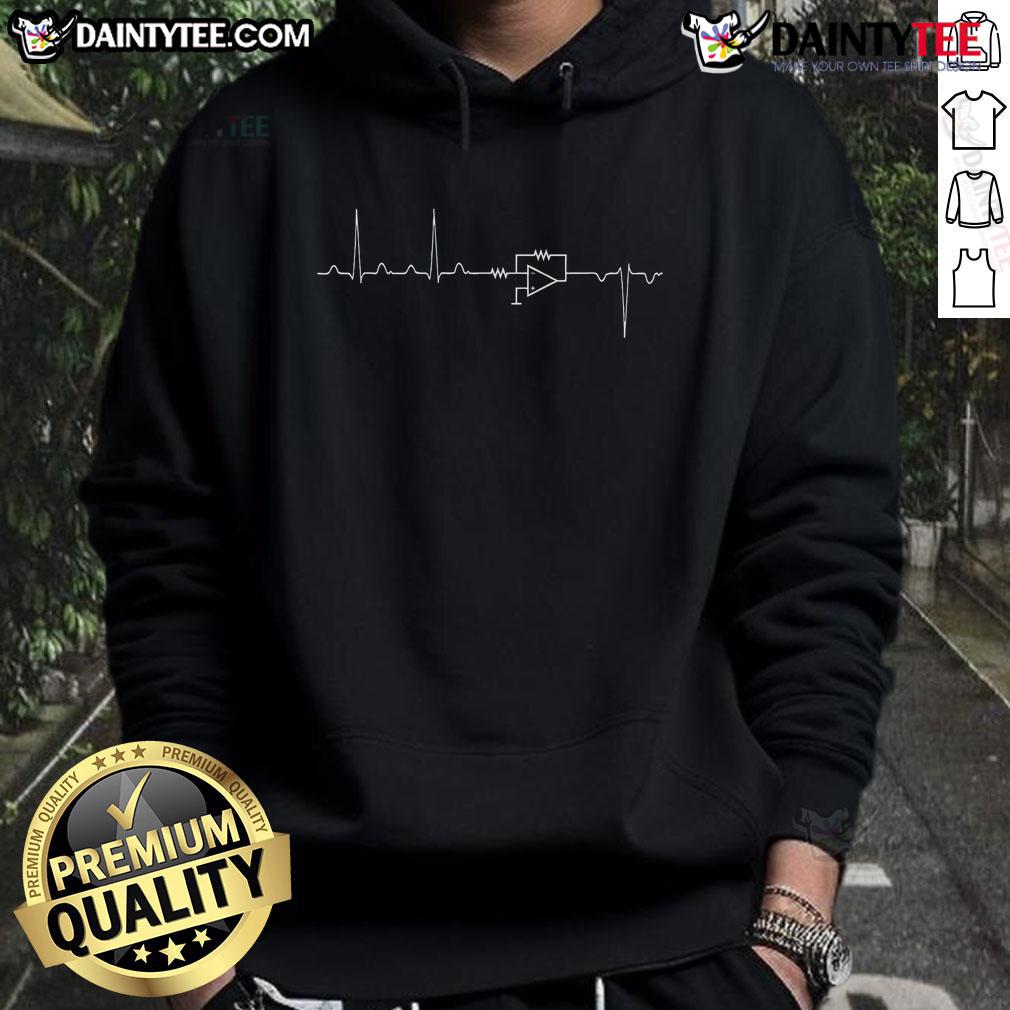 Good Electrical Engineering Heartbeat Inverter Hoodie design featuring a stylish graphic for tech enthusiasts.