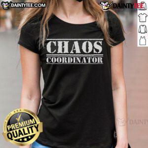 Funny Chaos Coordinator Ladies Tee featuring playful design and vibrant colors, perfect for coordinating fun moments.