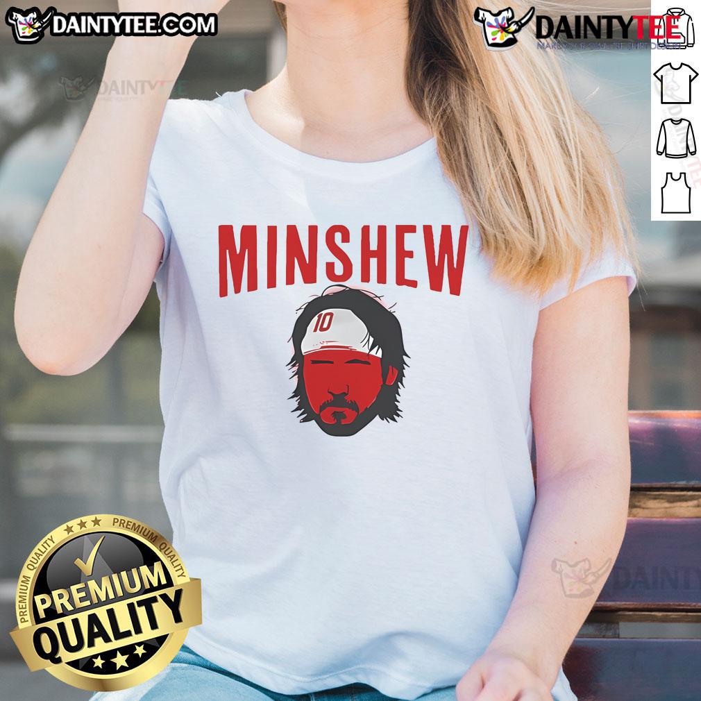 Good Gardner Minshew Kansas City Chiefs NFL football big face head ladies tee showcasing team spirit and style.