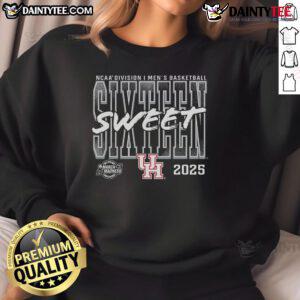 Good Houston Cougars 2025 NCAA Men's Basketball Tournament March Madness Sweet 16 sweatshirt design in vibrant colors.