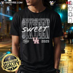 Alt Text: Good Houston Cougars 2025 NCAA Men's Basketball Tournament Sweet 16 T-Shirt showcasing team spirit for March Madness.
