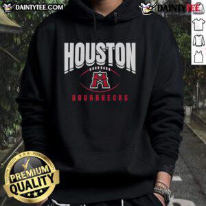 Good Houston Roughnecks football outline logo hoodie featuring vibrant team colors and stylish design.