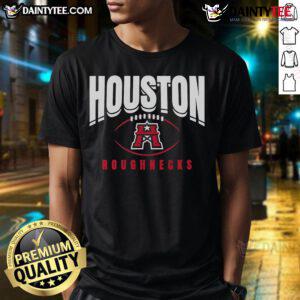 Good Houston Roughnecks football outline logo T-shirt featuring a sleek design for fans of the XFL team.