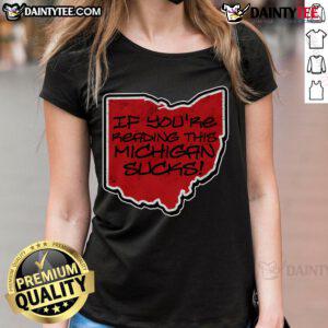 Ohio Ladies Tee: 'Good If You're Reading This Michigan Sucks' - Perfect for proud Ohio fans and sports enthusiasts.