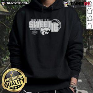2025 K-State Wildcats Sweet 16 Bound hoodie, featuring team colors and logo, perfect for fans celebrating their victory.