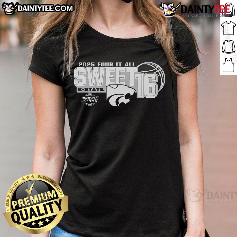Good K-State Wildcats 2025 Sweet 16 Bound Ladies Tee showcasing school spirit and team pride in stylish design.
