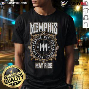 Alt Text: Good Memphis May Fire Target 2007 T-Shirt featuring vintage design and band logo in bold colors.