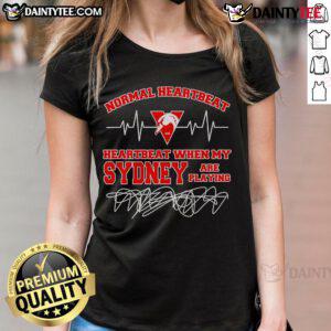 Good normal heartbeat graphic for Sydney ladies tee, showcasing a healthy heartbeat design in vibrant colors.