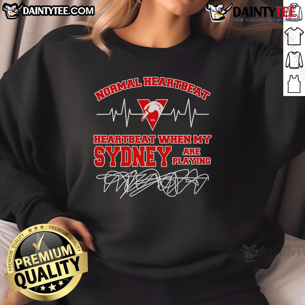 Good Normal Heartbeat sweatshirt featuring a playful design inspired by Sydney's vibrant culture.