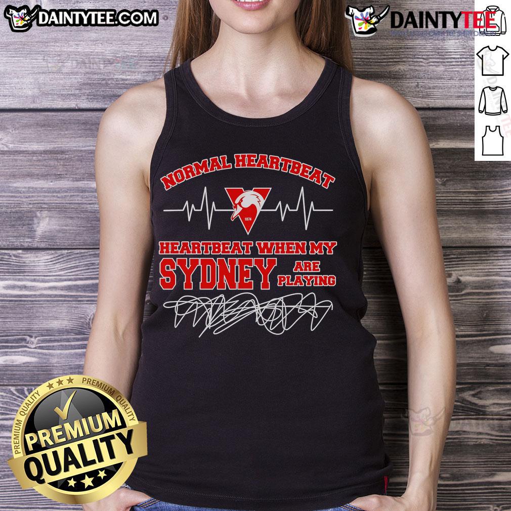 Good normal heartbeat graphic on tank top inspired by Sydney's vibrant lifestyle and energy.