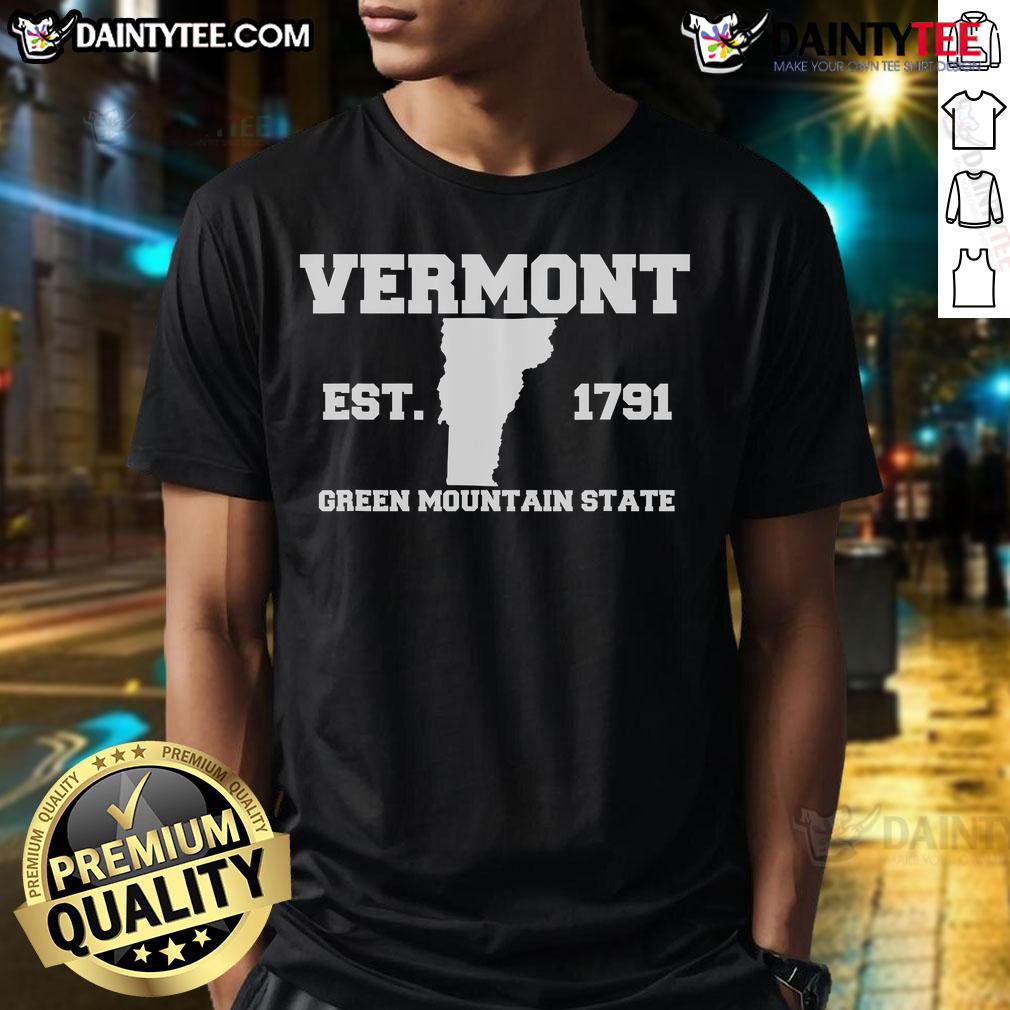 Good Vermont Souvenir Est 1791 Green Mountain T-Shirt featuring a vibrant design celebrating Vermont's natural beauty.