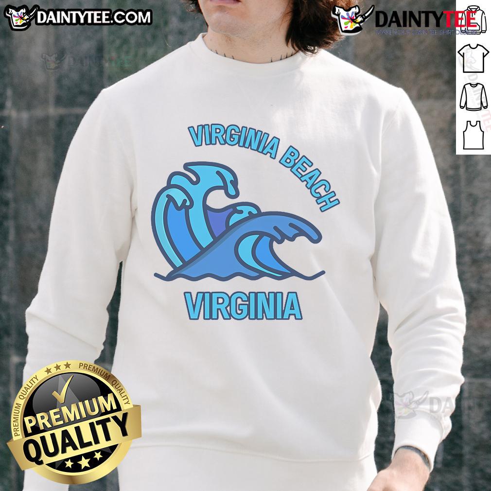Cozy Good Virginia Beach Virginia Pocket Wave Sweatshirt in soft fabric, perfect for beach lovers and casual wear.