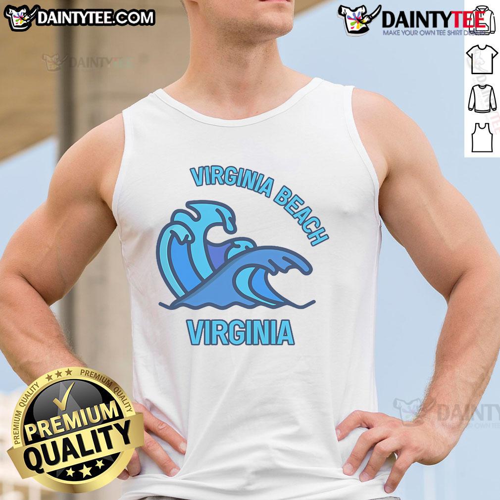 Good Virginia Beach Virginia Pocket Wave Tank Top featuring a stylish wave design perfect for summer wear.