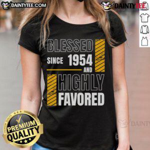 Happy 70th Birthday Blessed Football Fan Birthday Ladies Tee featuring vibrant colors and football-themed design.