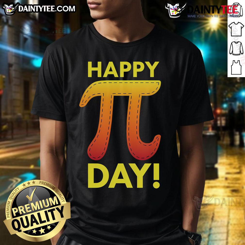 Happy Pi Day T-Shirt featuring a playful pi symbol and vibrant colors, perfect for math enthusiasts and celebrations.