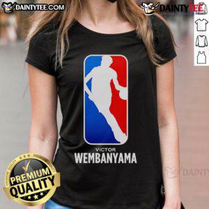 Hot Victor Wembanyama NBA logo ladies tee featuring a stylish design for women's basketball fans.