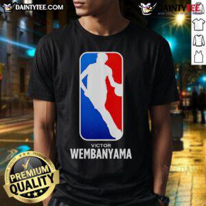 Hot Victor Wembanyama NBA logo T-shirt featuring vibrant design, perfect for fans and basketball enthusiasts.