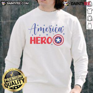 Nice America Hero Sweatshirt in navy blue, featuring a bold graphic design, perfect for casual wear.