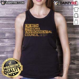 Person wearing a Nice I'm With The IEC tank top, showcasing vibrant design and casual summer fashion style.