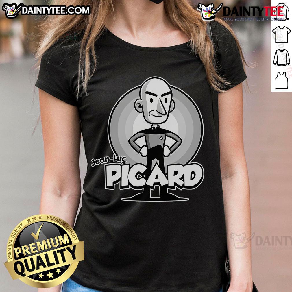 Classic Ladies Tee featuring Jean-Luc Picard design, perfect for Star Trek fans and stylish casual wear.