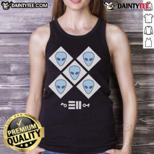 Alt Text: Official 311 Blue Album Alien X Keys Tank Top featuring vibrant design and band logo, perfect for fans.