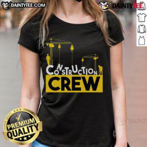Awesome construction crew family wearing matching dad and ladies tees, showcasing teamwork and style in workwear.