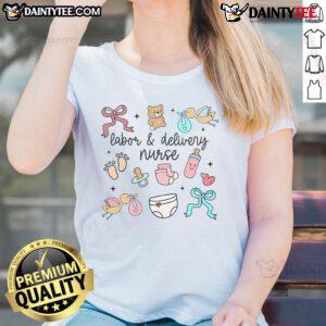 Cute labor and delivery nurse graduation tee celebrating LD nurse appreciation with stylish design for women.
