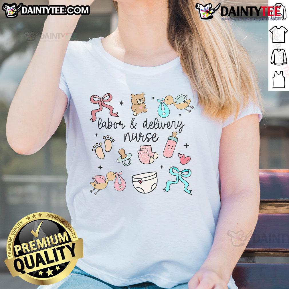 Cute labor and delivery nurse graduation tee celebrating LD nurse appreciation with stylish design for women.