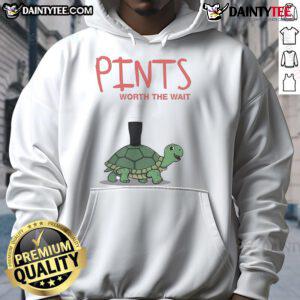 Cute Pints Worth The Wait Turtle Hoodie featuring a playful turtle design, perfect for cozy casual wear.