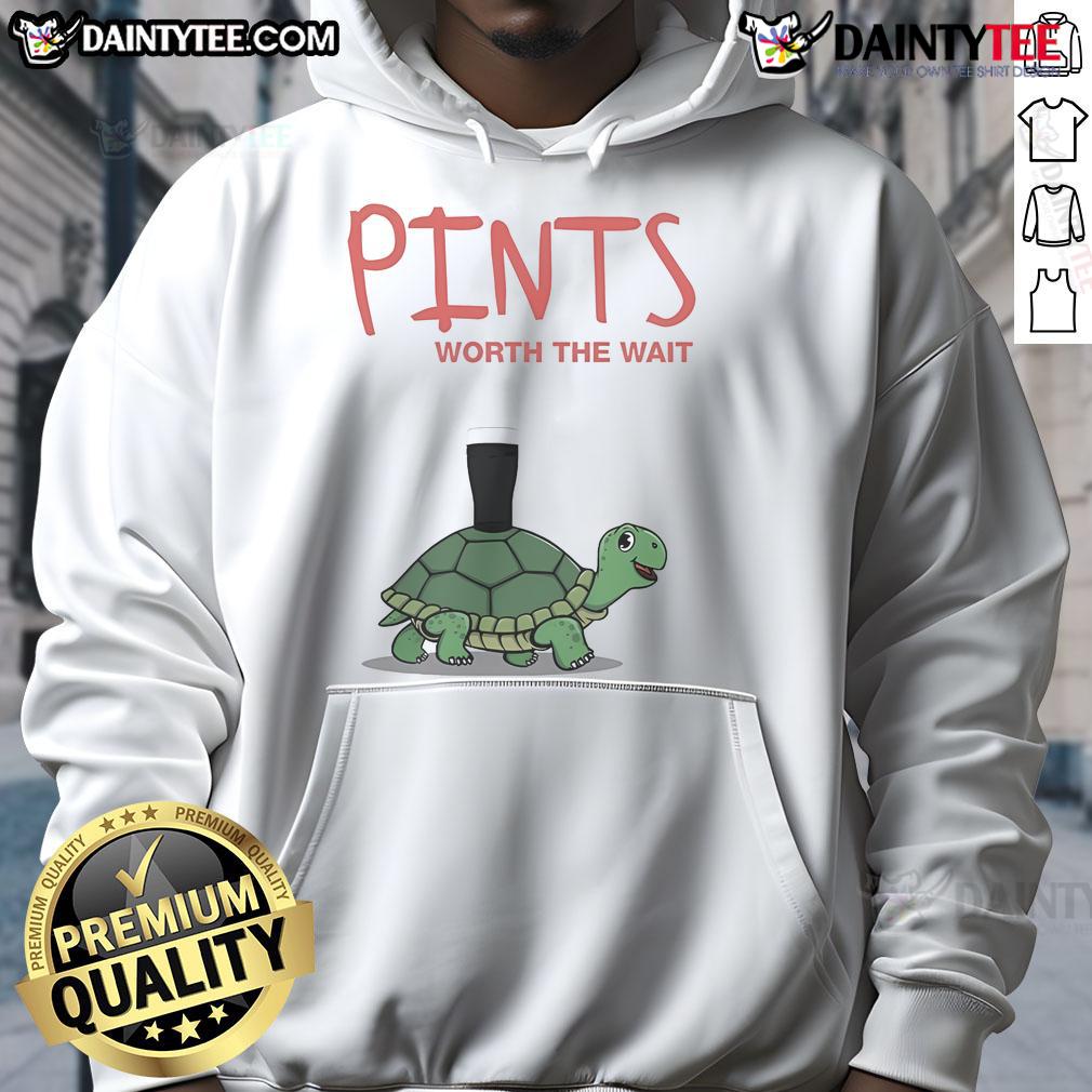 Cute Pints Worth The Wait Turtle Hoodie featuring a playful turtle design, perfect for cozy casual wear.